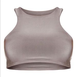 Racer back crop top (brown/grayish)